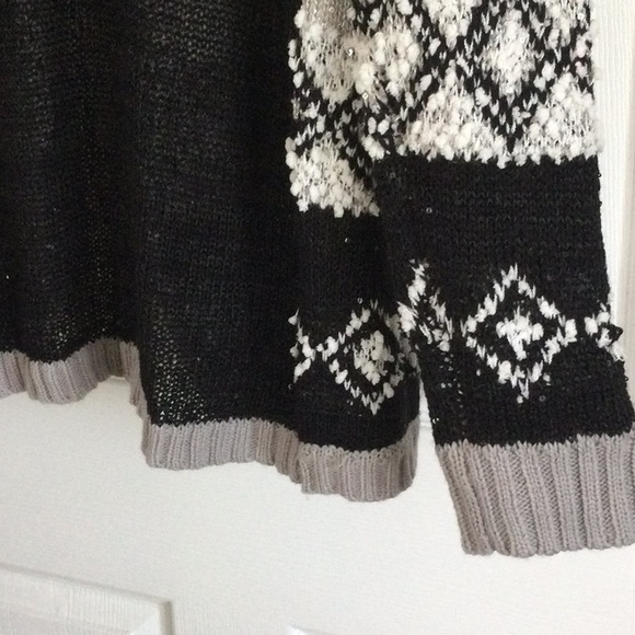Faded Glory Black White and Gray Open Sweater - Picture 5 of 8